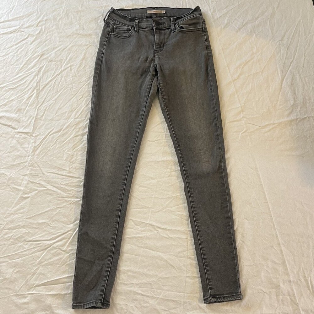 Levi's 710 Super Skinny Womens Blue Jeans Size 26 Gray Wash Stretch Denim